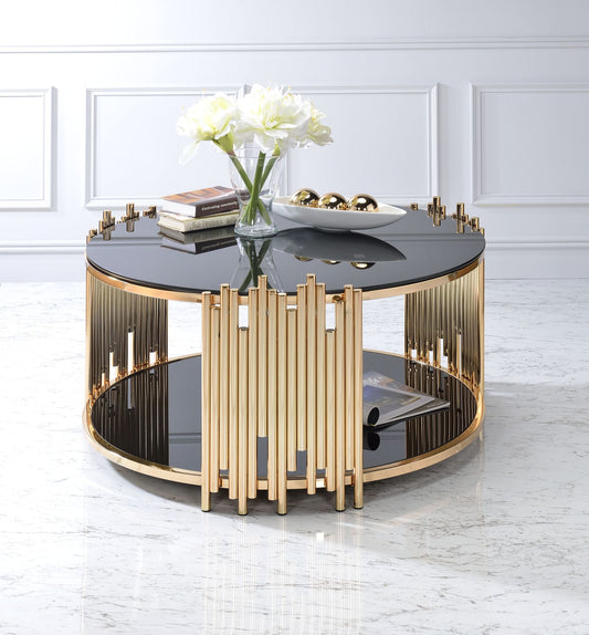 ACME Tanquin Gold & Black Glass Coffee Table