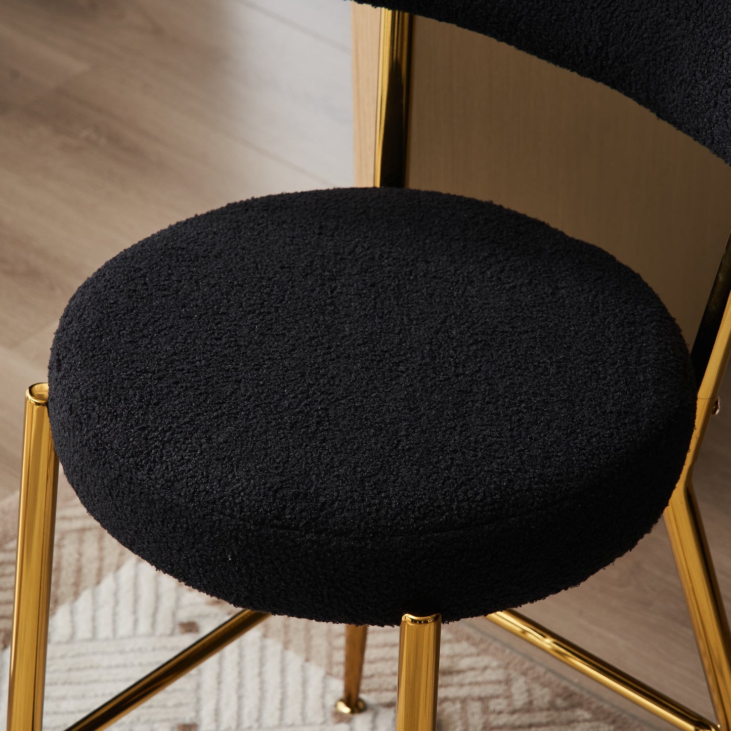 Modern Teddy Fabric Upholstered Barstools, 2