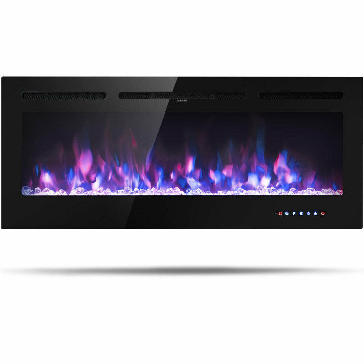 50" Recessed Electric Insert Wall Mounted Fireplace