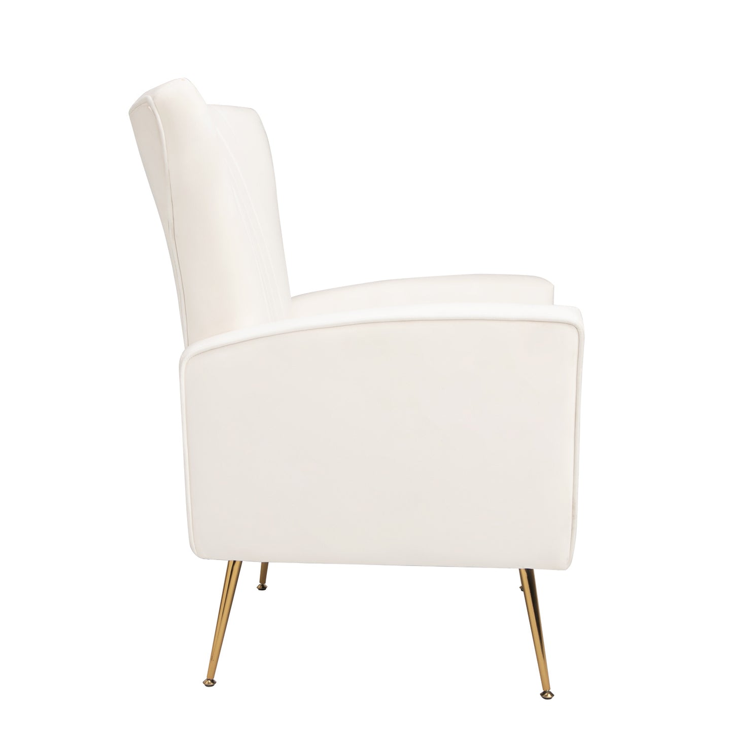 Wingback Velvet Accent Chair with Gold Legs