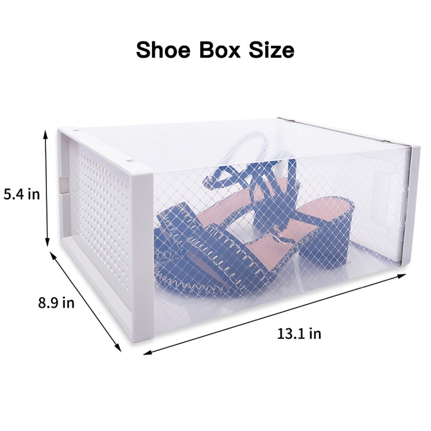 12 Stackable Clear Plastic Transparent Shoe Storage