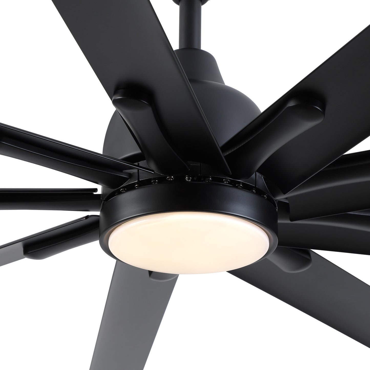 84"Modern Industrial Aluminum Blade Ceiling Fan With LED Light