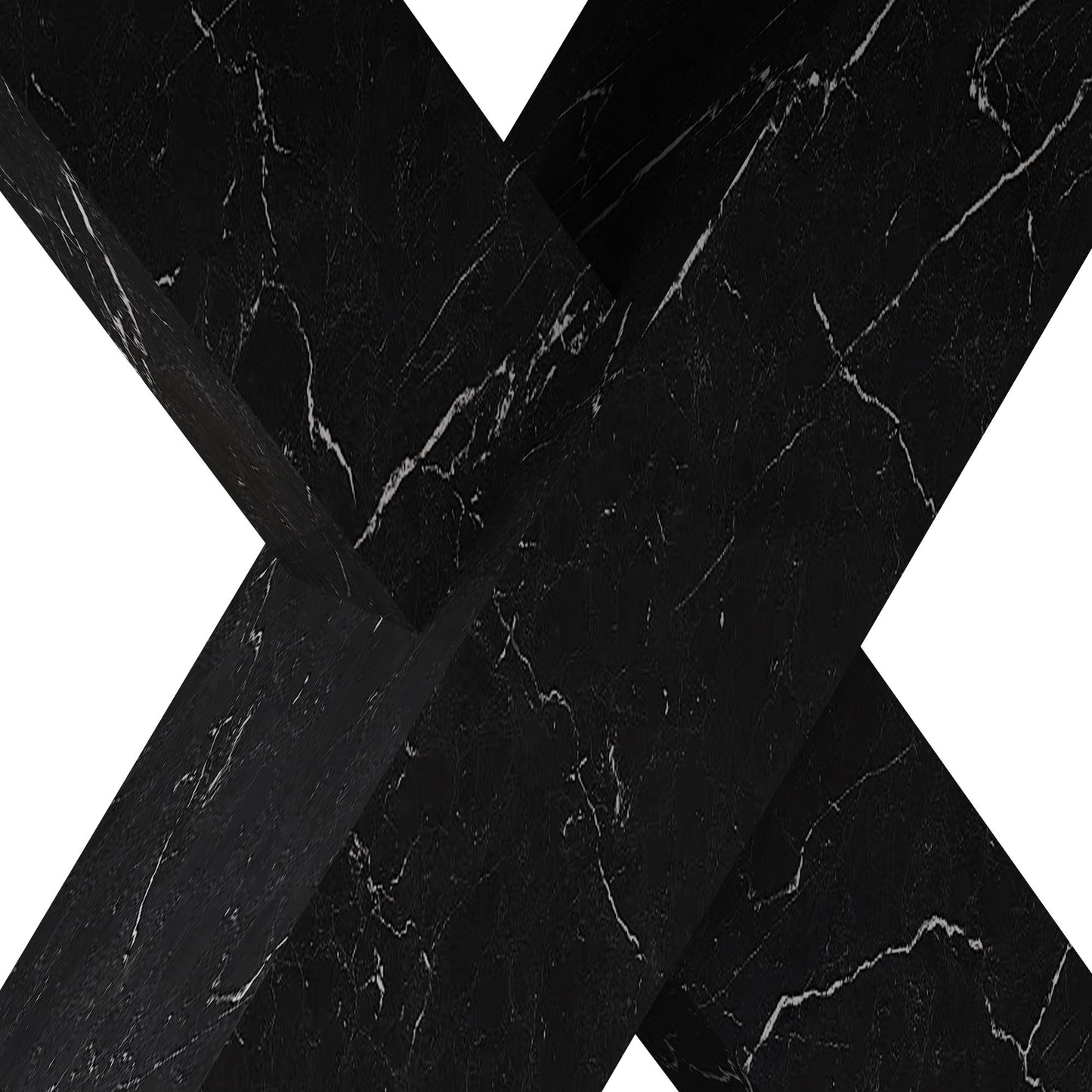 Black Marble Modern Square Dining Table. Metal Base