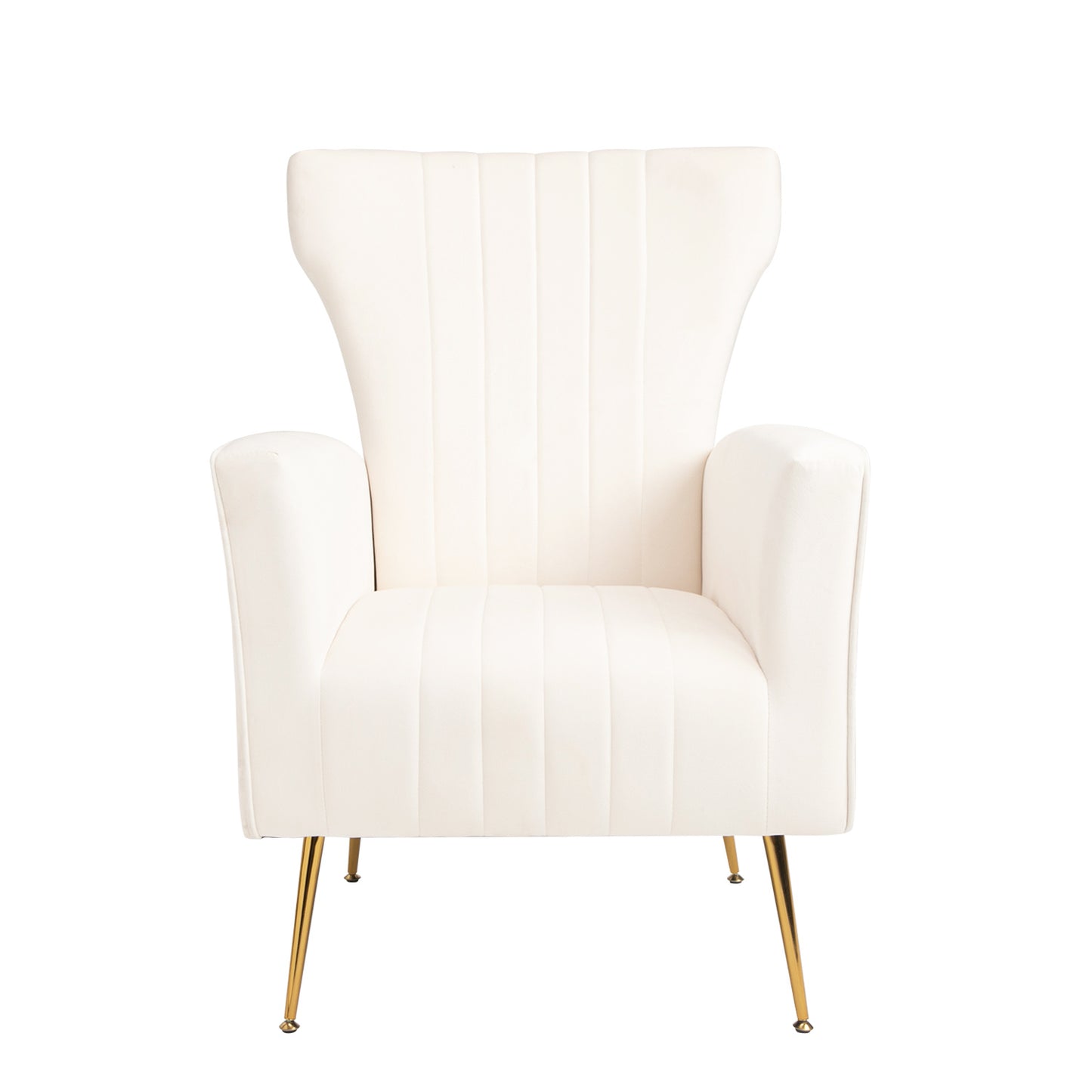 Wingback Velvet Accent Chair with Gold Legs