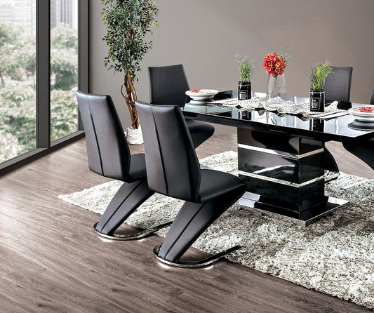 Contemporary Style Z-Shaped Chair Base 2pcs