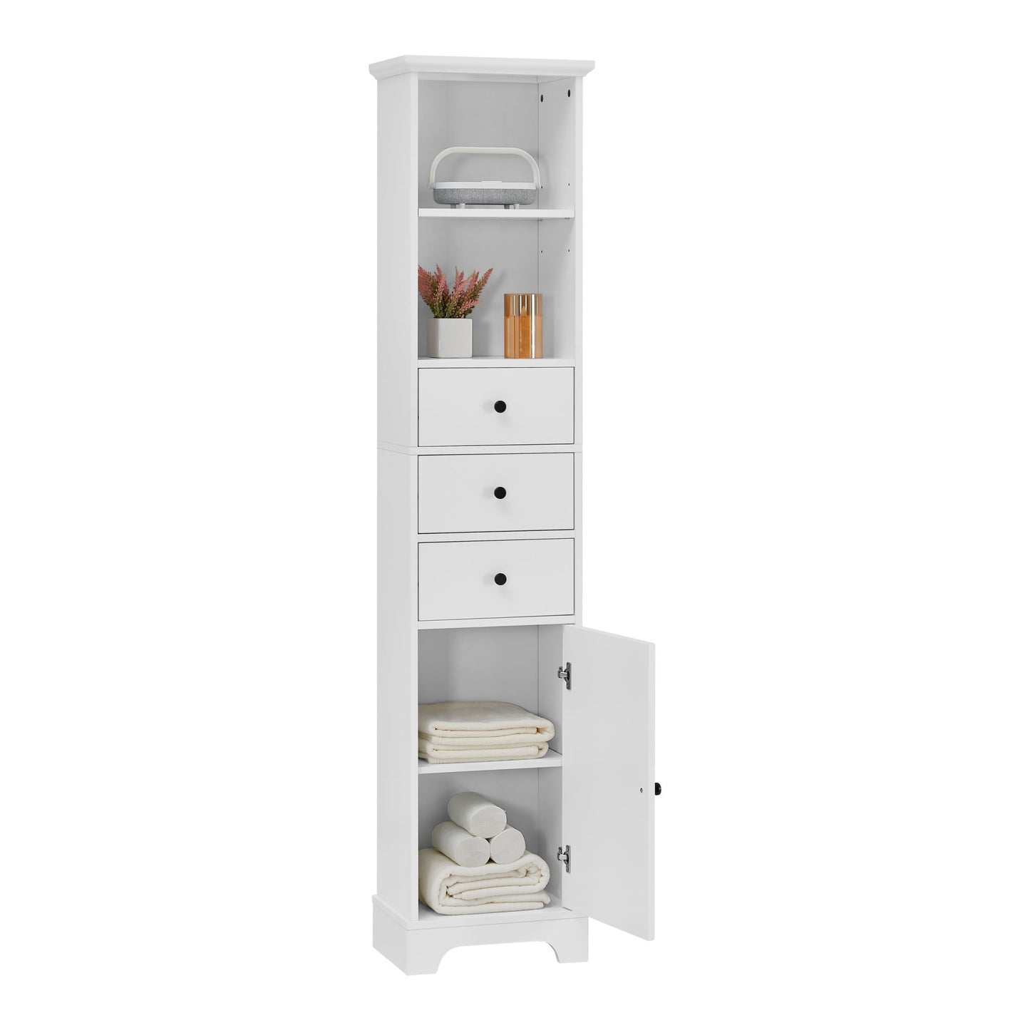 White Tall Bathroom Cabinet