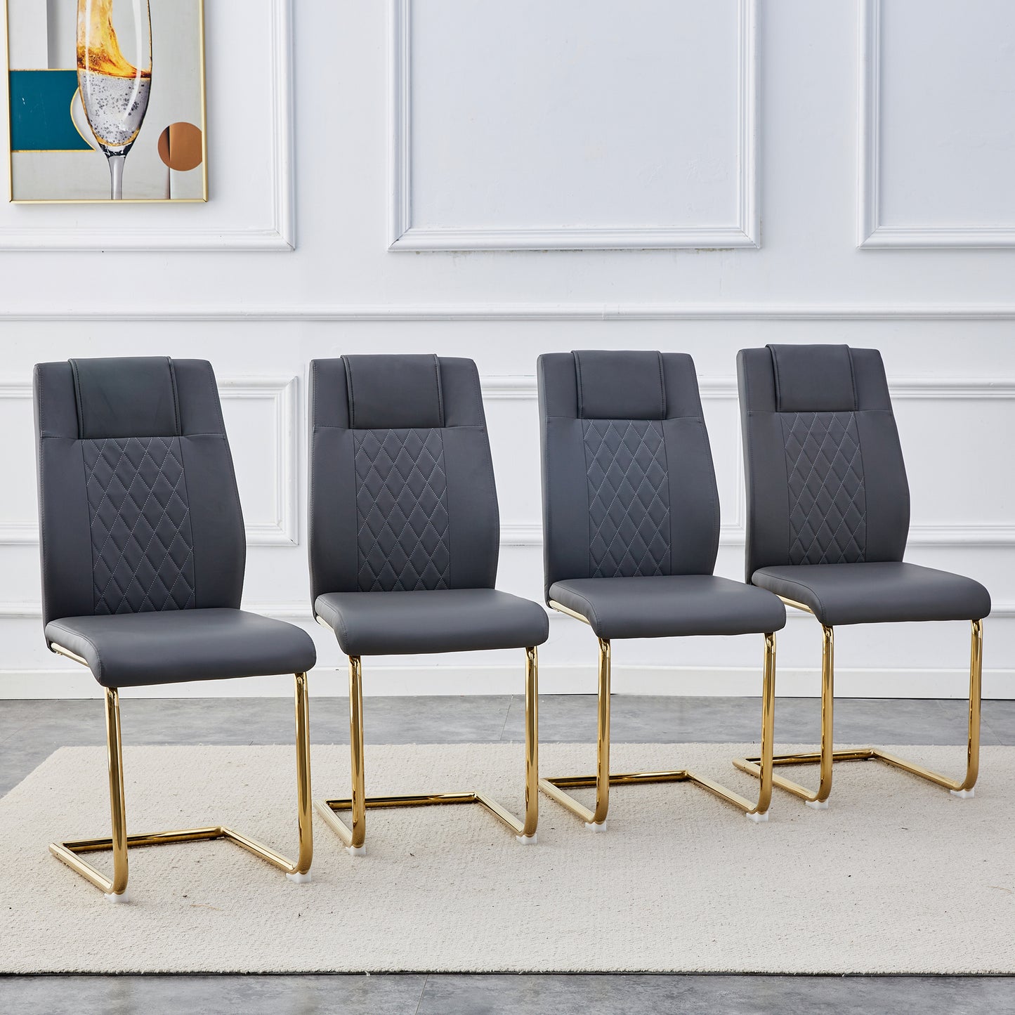 Faux Leather Cushioned Seats,  set of 6