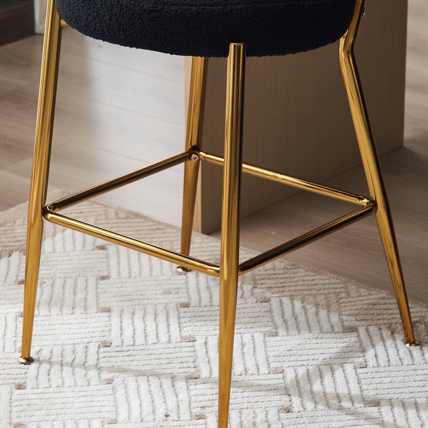Modern Teddy Fabric Upholstered Barstools, 2