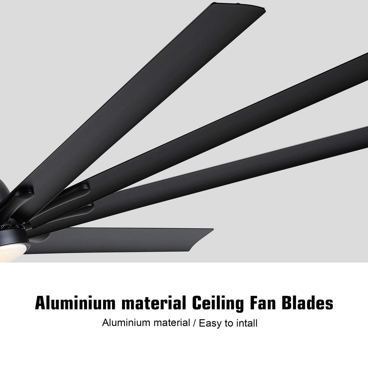 84"Modern Industrial Aluminum Blade Ceiling Fan With LED Light