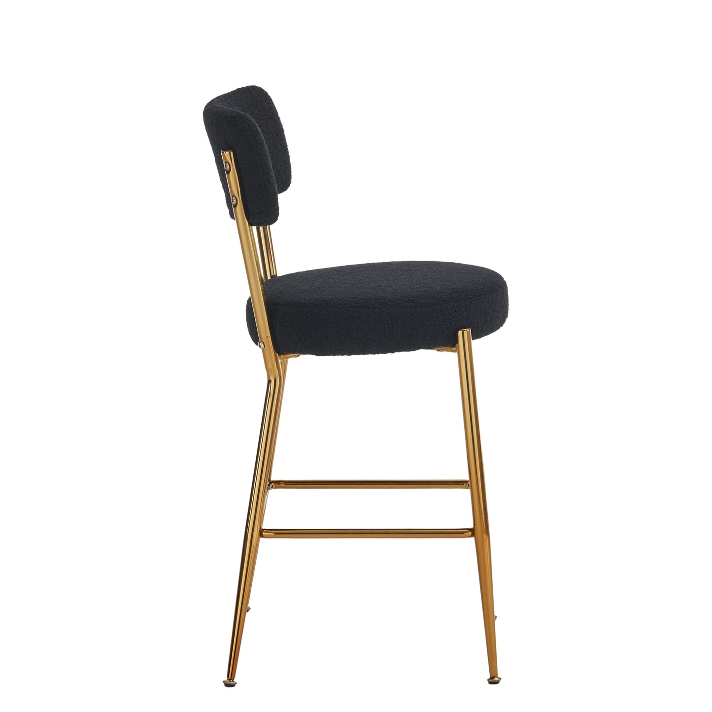 Modern Teddy Fabric Upholstered Barstools, 2