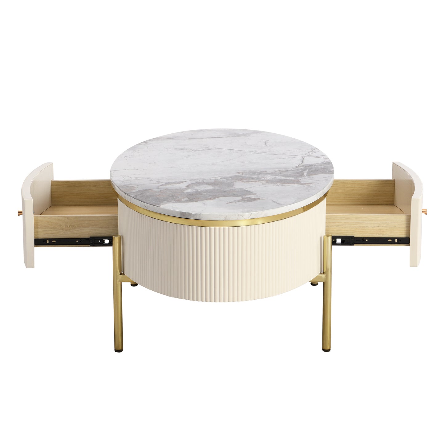 Modern Oval Coffee Table with 2 large Drawers