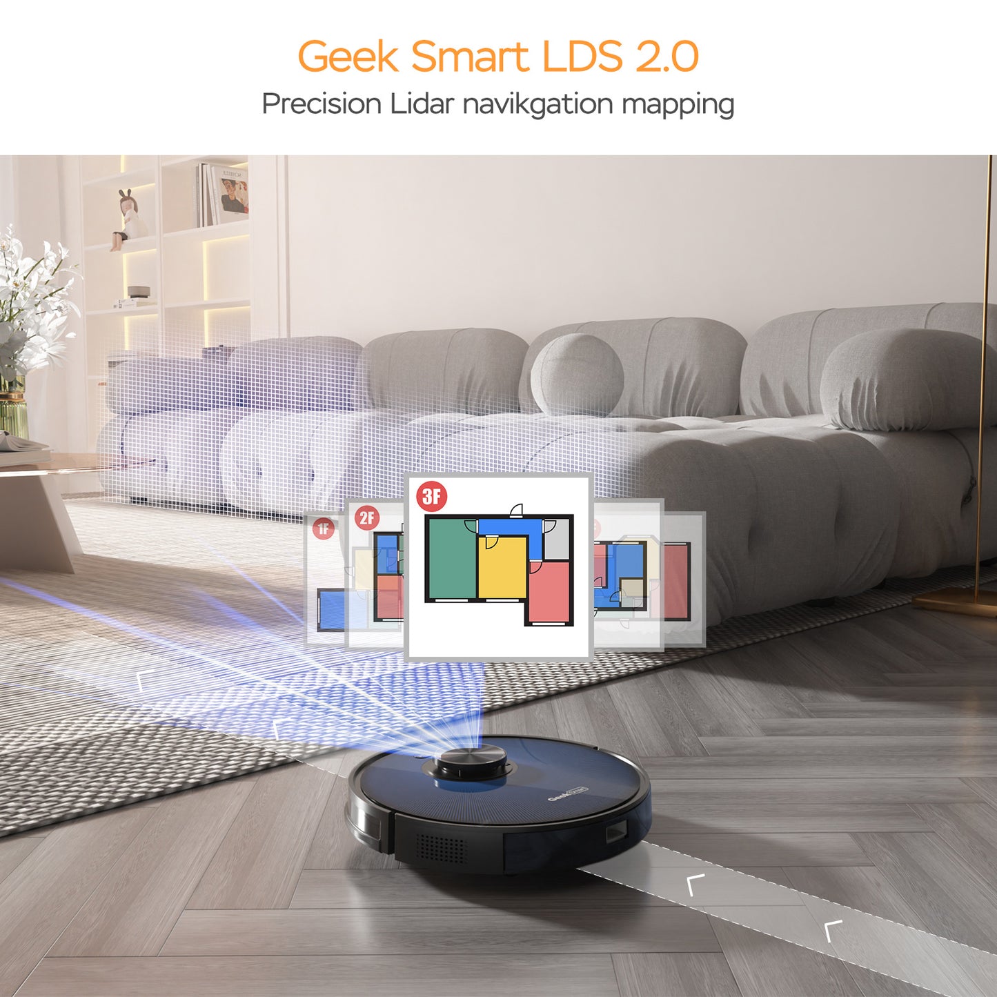 Geek Smart L7 Robot Vacuum Cleaner And Mop;  LDS Navigation