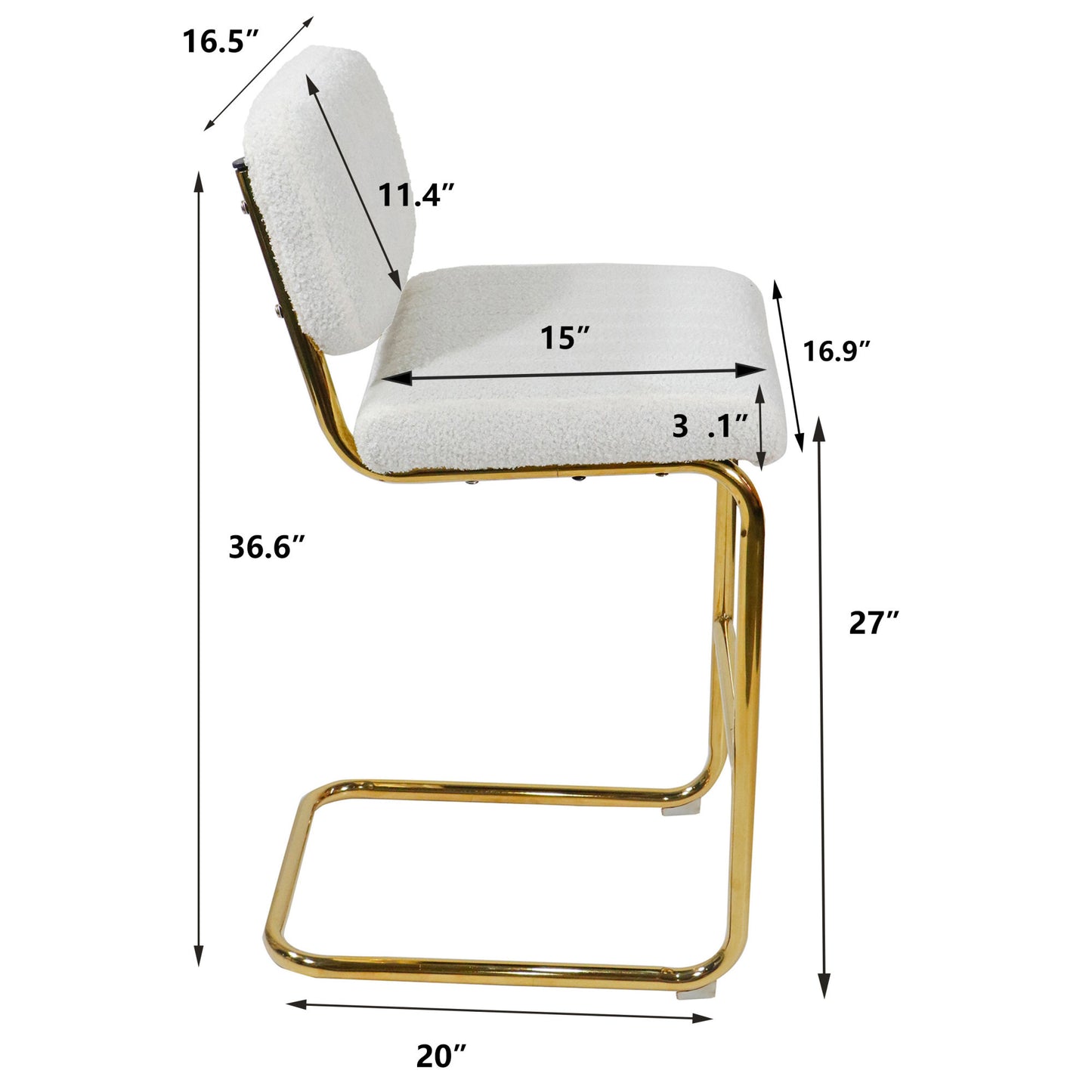 Mid-Century Modern Counter Height Bar Stools, 2pc