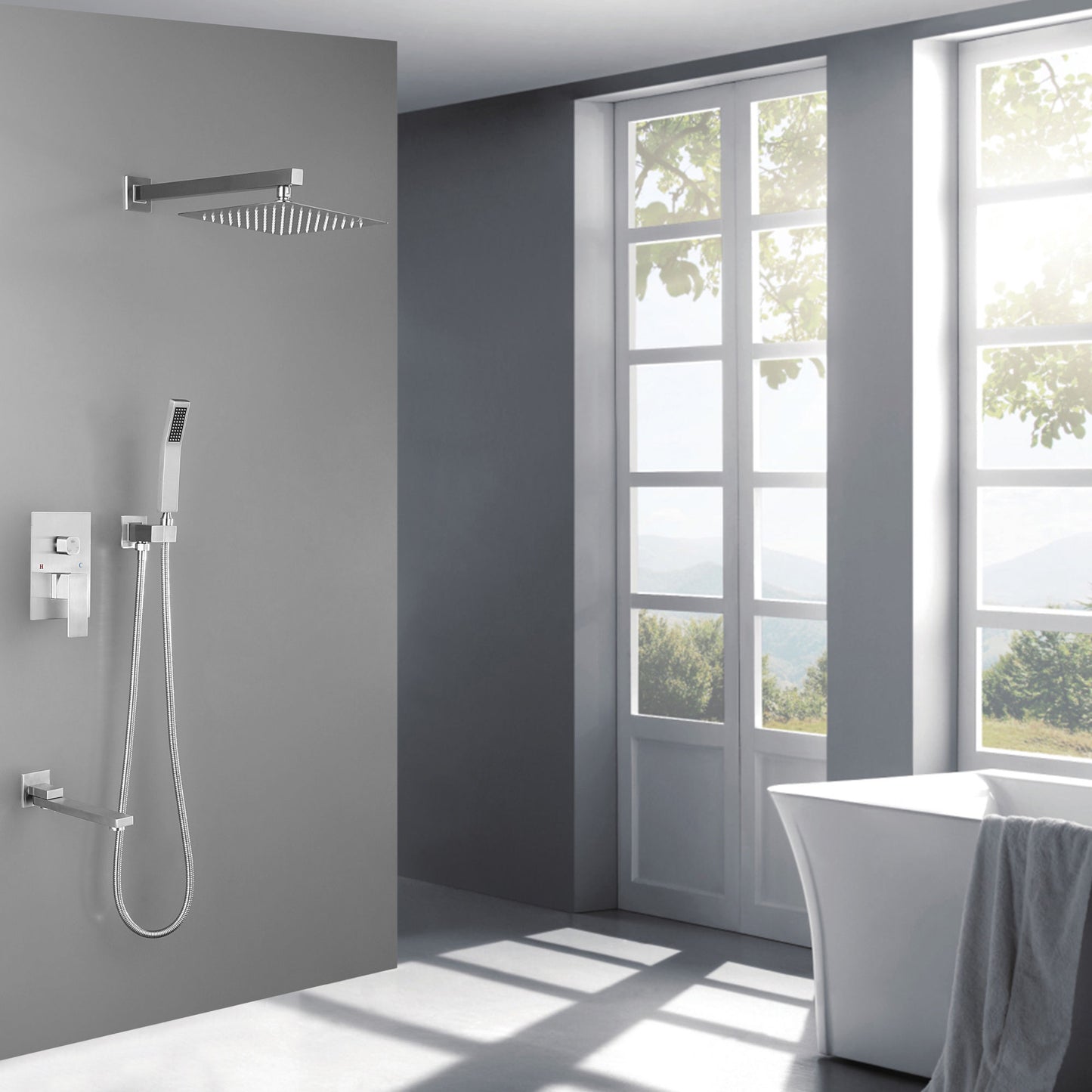 Wall Mounted Shower Faucet (silver)