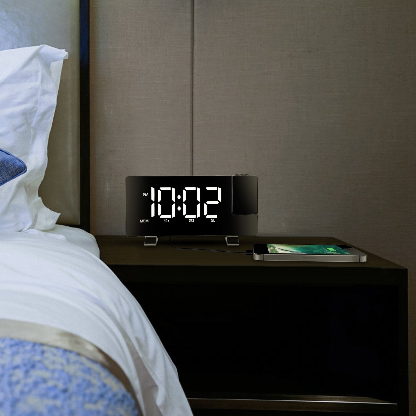 Projection Alarm Clock with Radio Function