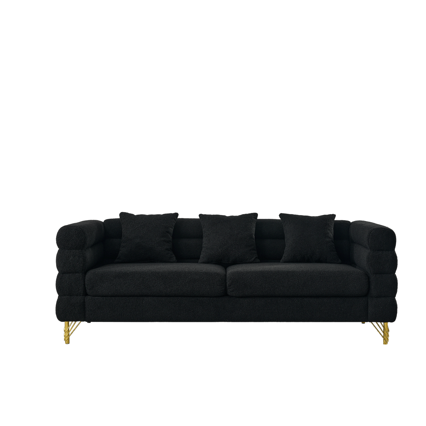 Black teddy 81" Oversized 3 Seater Sectional Sofa