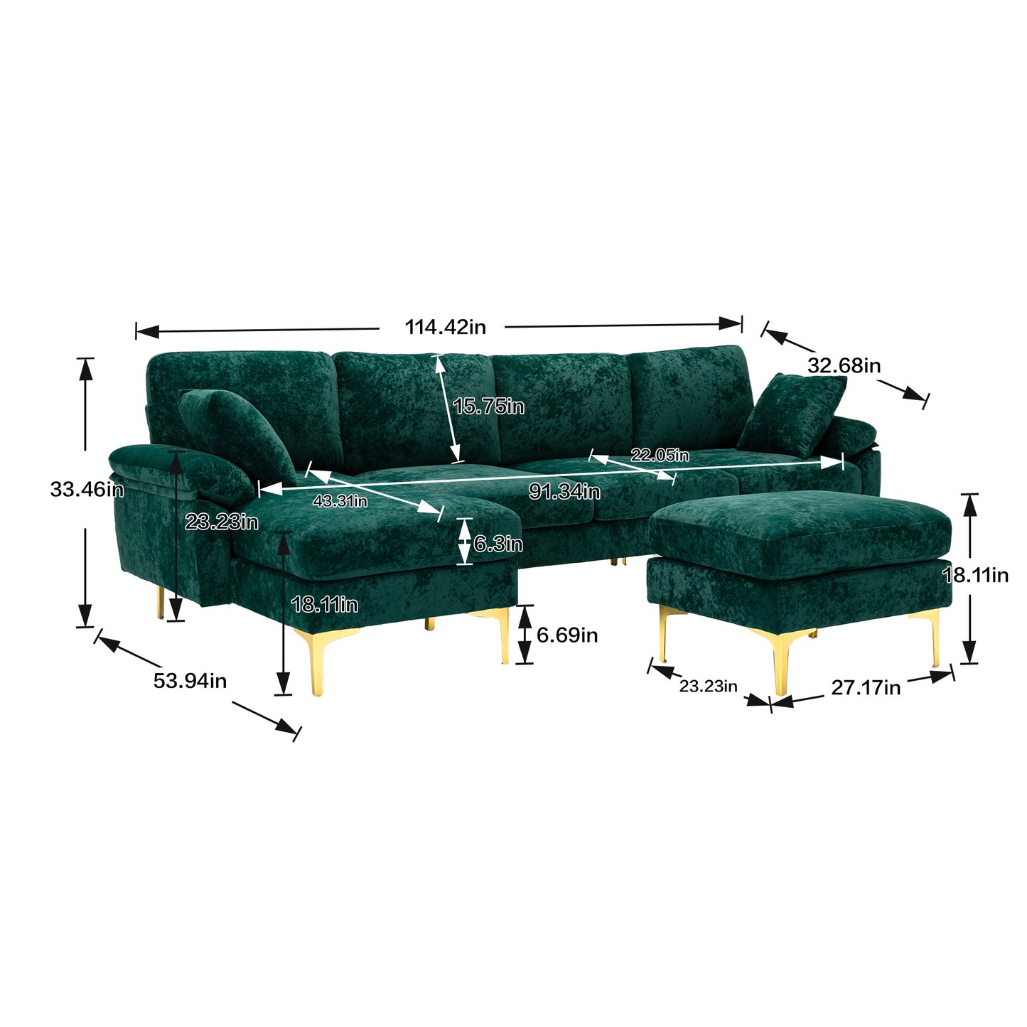 COOLMORE Accent Sectional Sofa