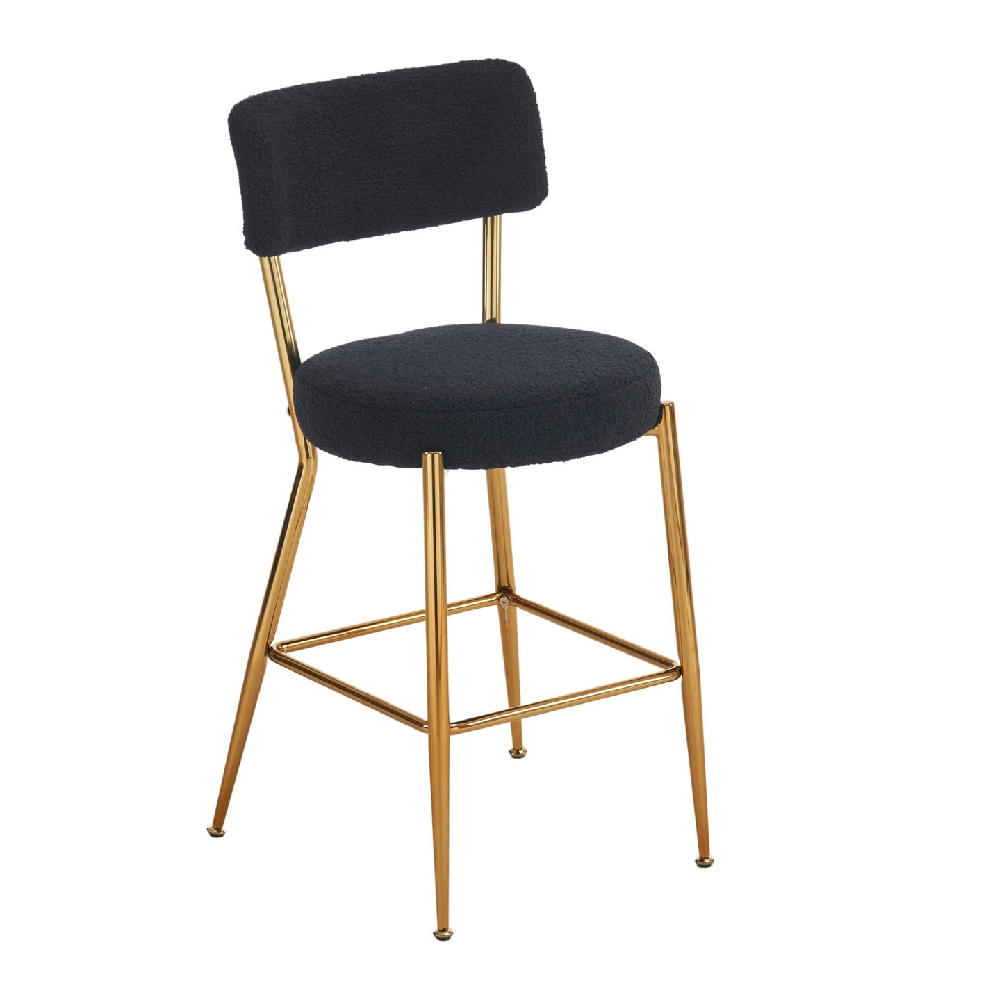 Modern Teddy Fabric Upholstered Barstools, 2