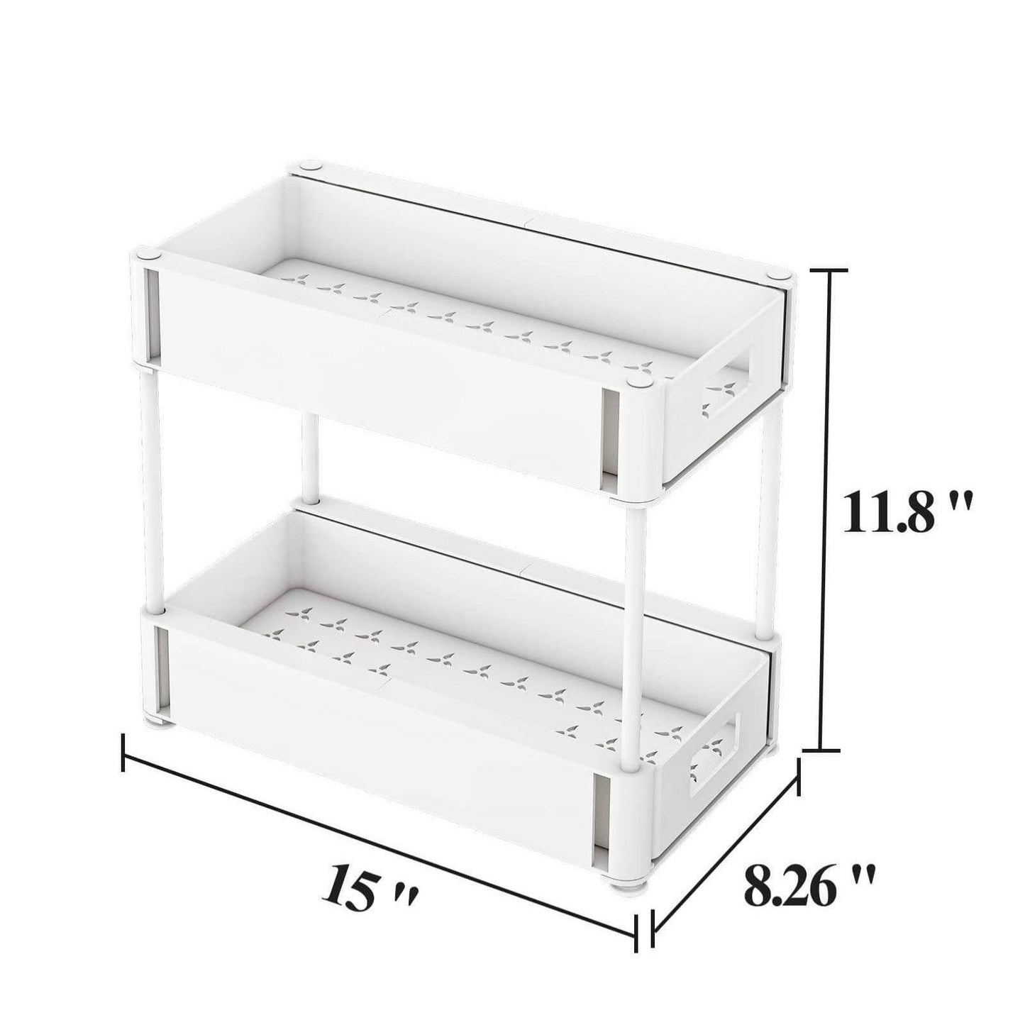 2 Pack Under Sink Organizers, White