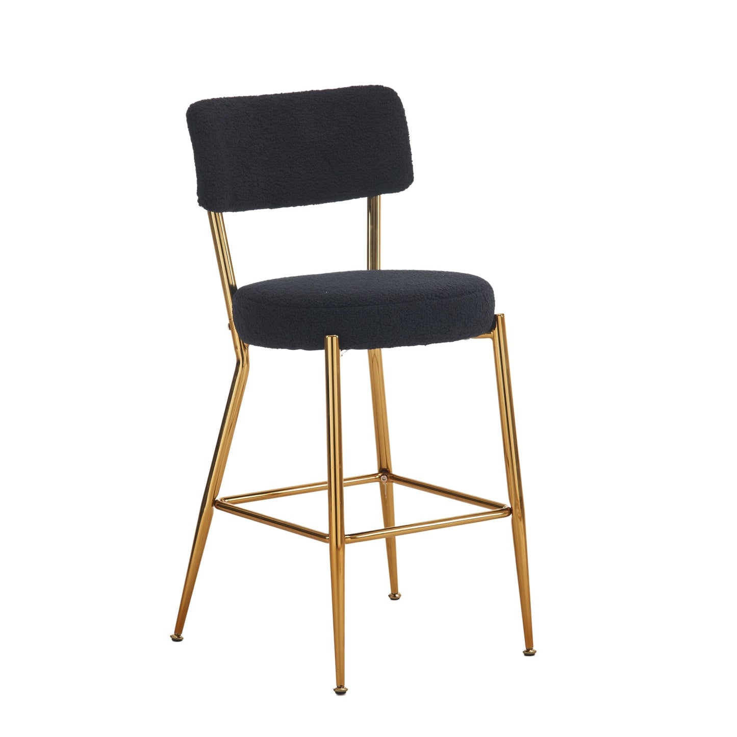 Modern Teddy Fabric Upholstered Barstools, 2