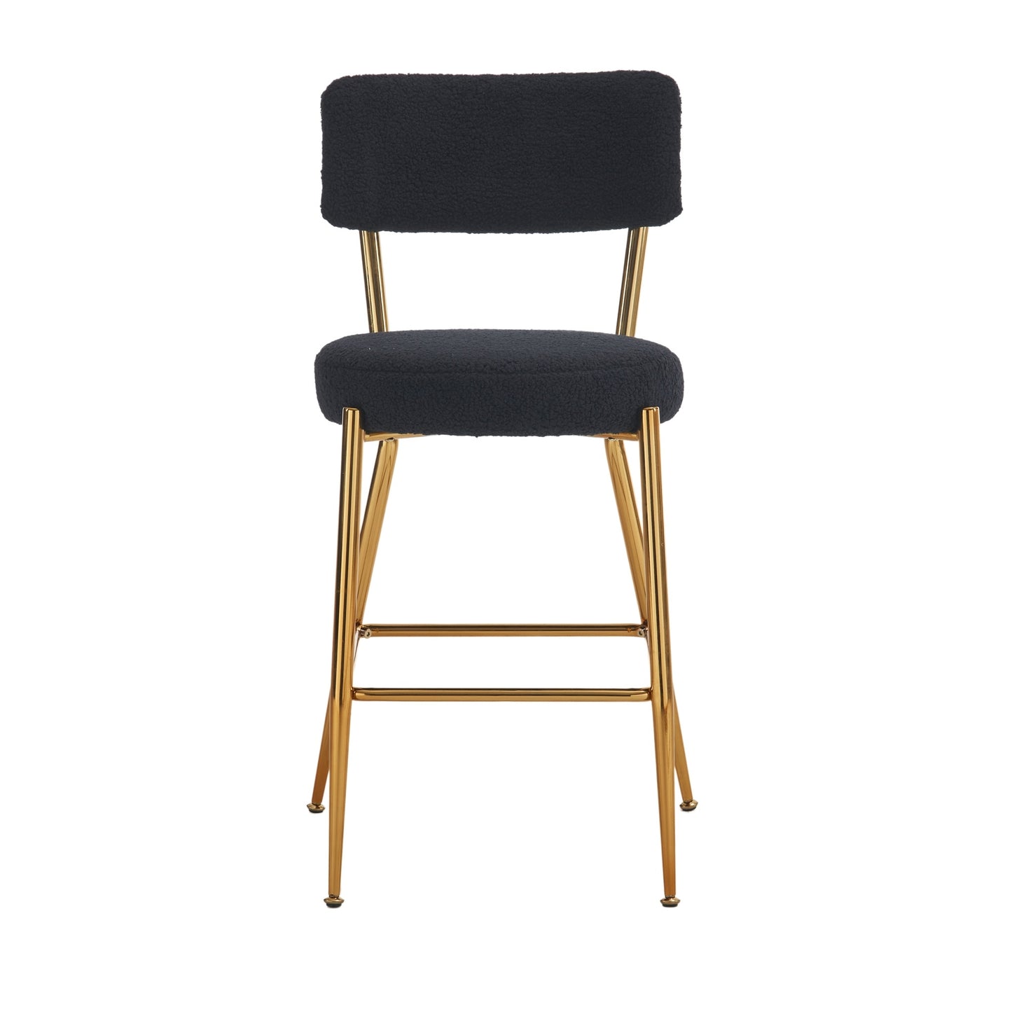 Modern Teddy Fabric Upholstered Barstools, 2