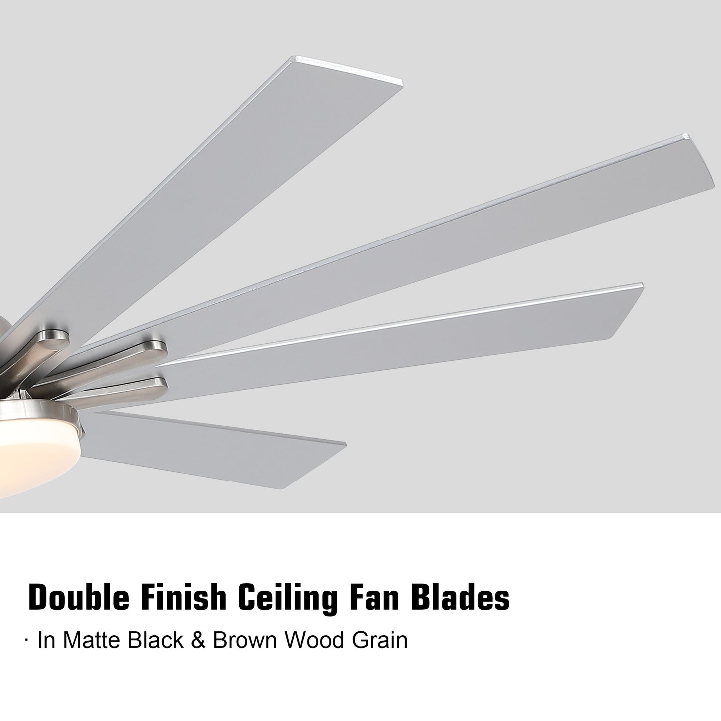 72" Indoor Brushed Nickel Smart Ceiling Fan with LED Light