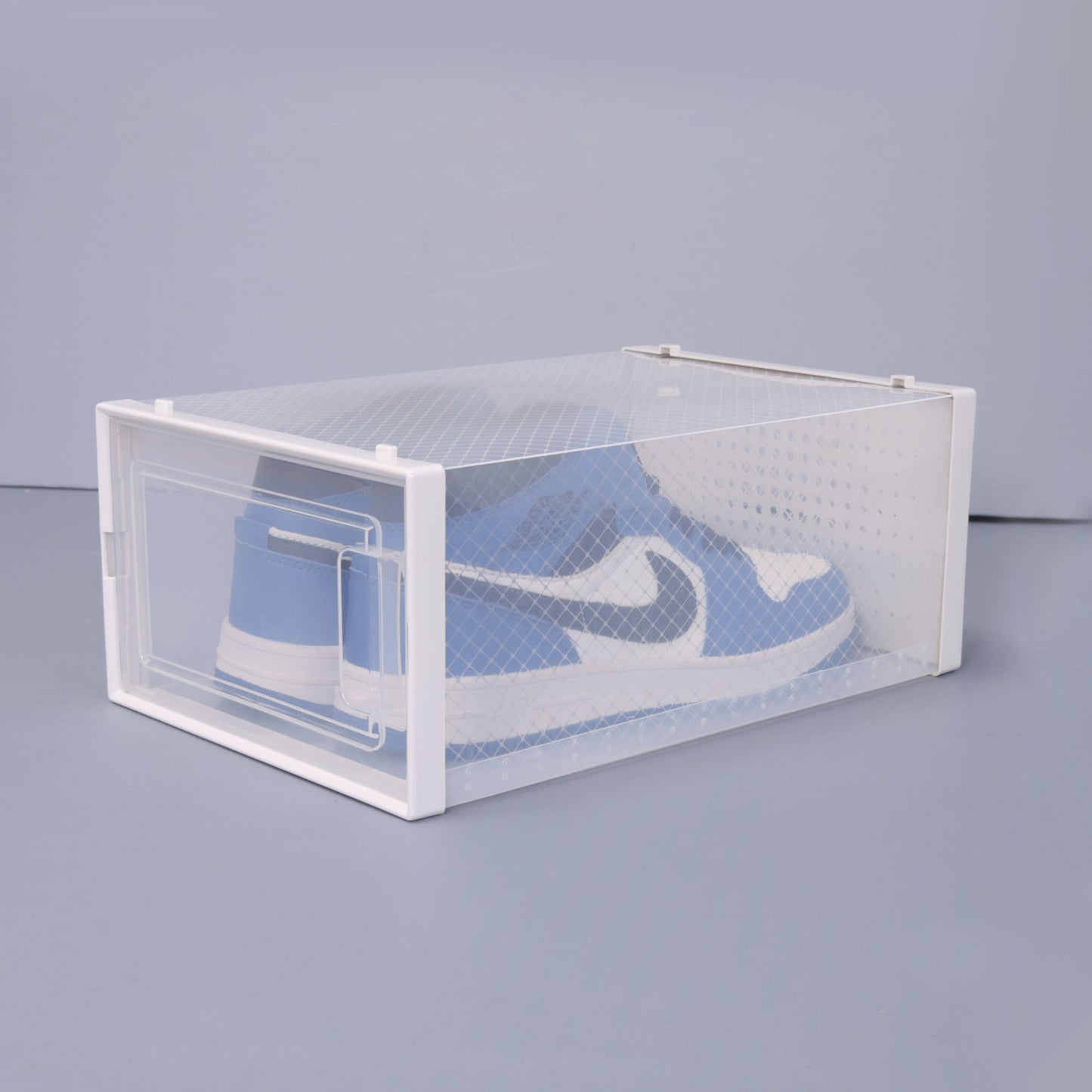 12 Stackable Clear Plastic Transparent Shoe Storage