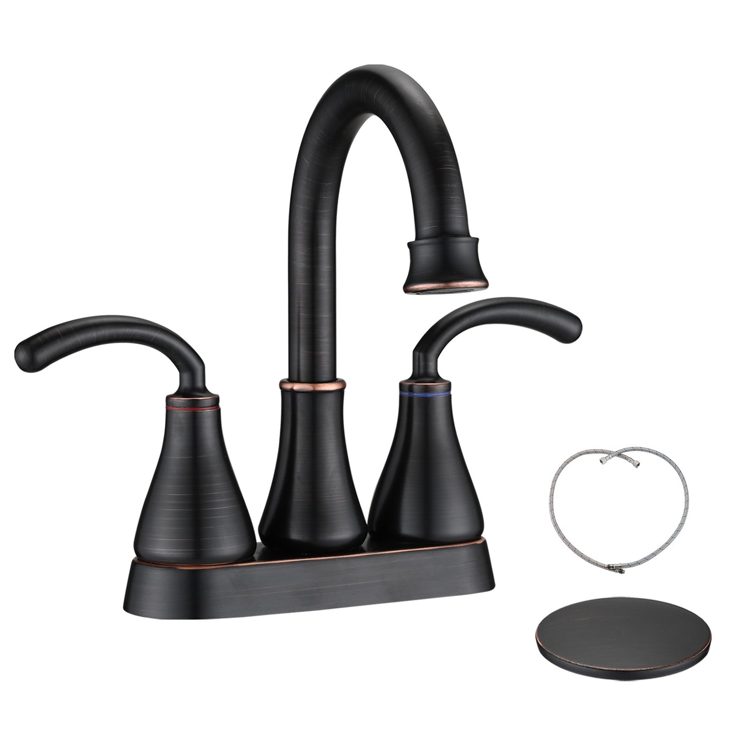 Two Handle Bathroom Sink Faucet with Pop-Up Drain