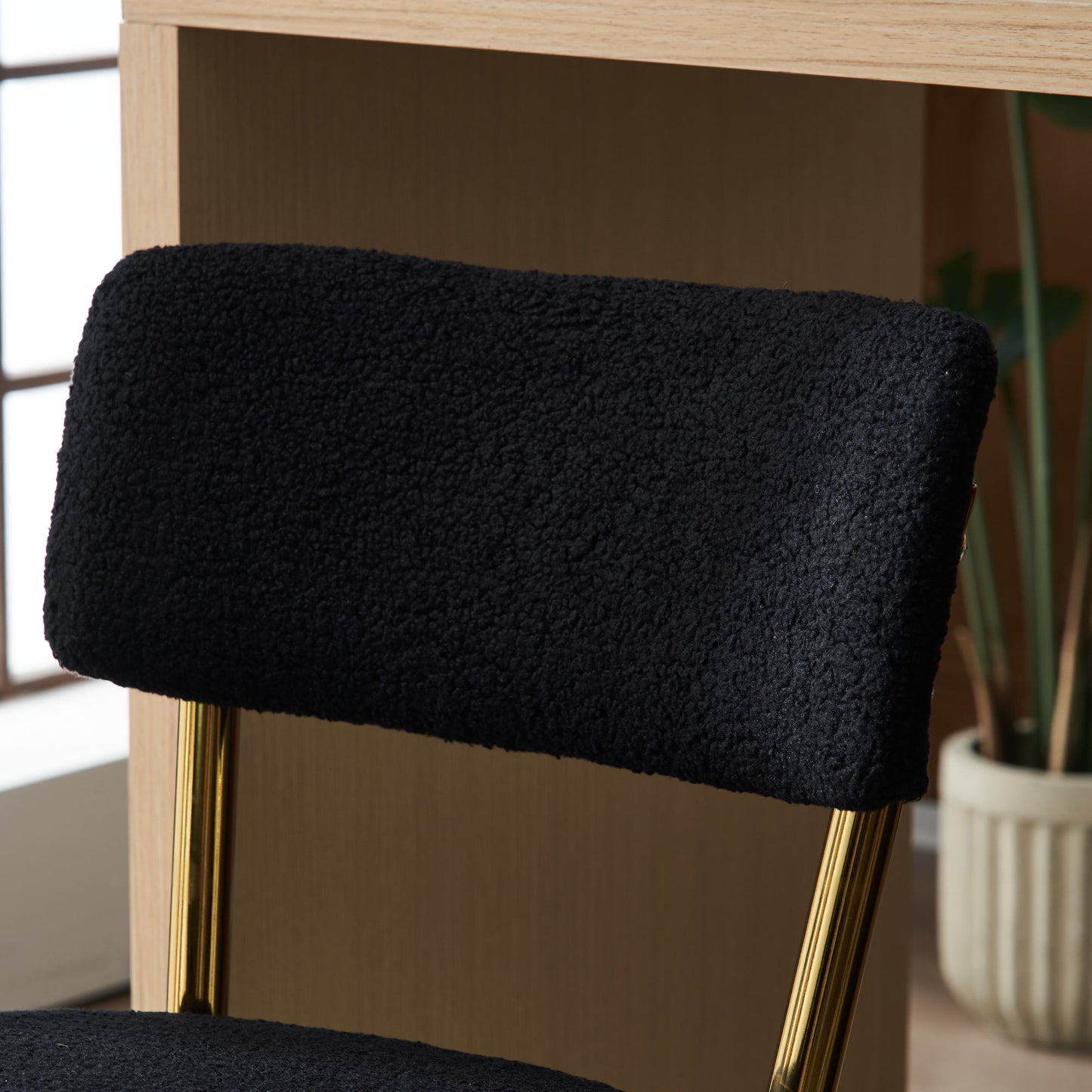Modern Teddy Fabric Upholstered Barstools, 2