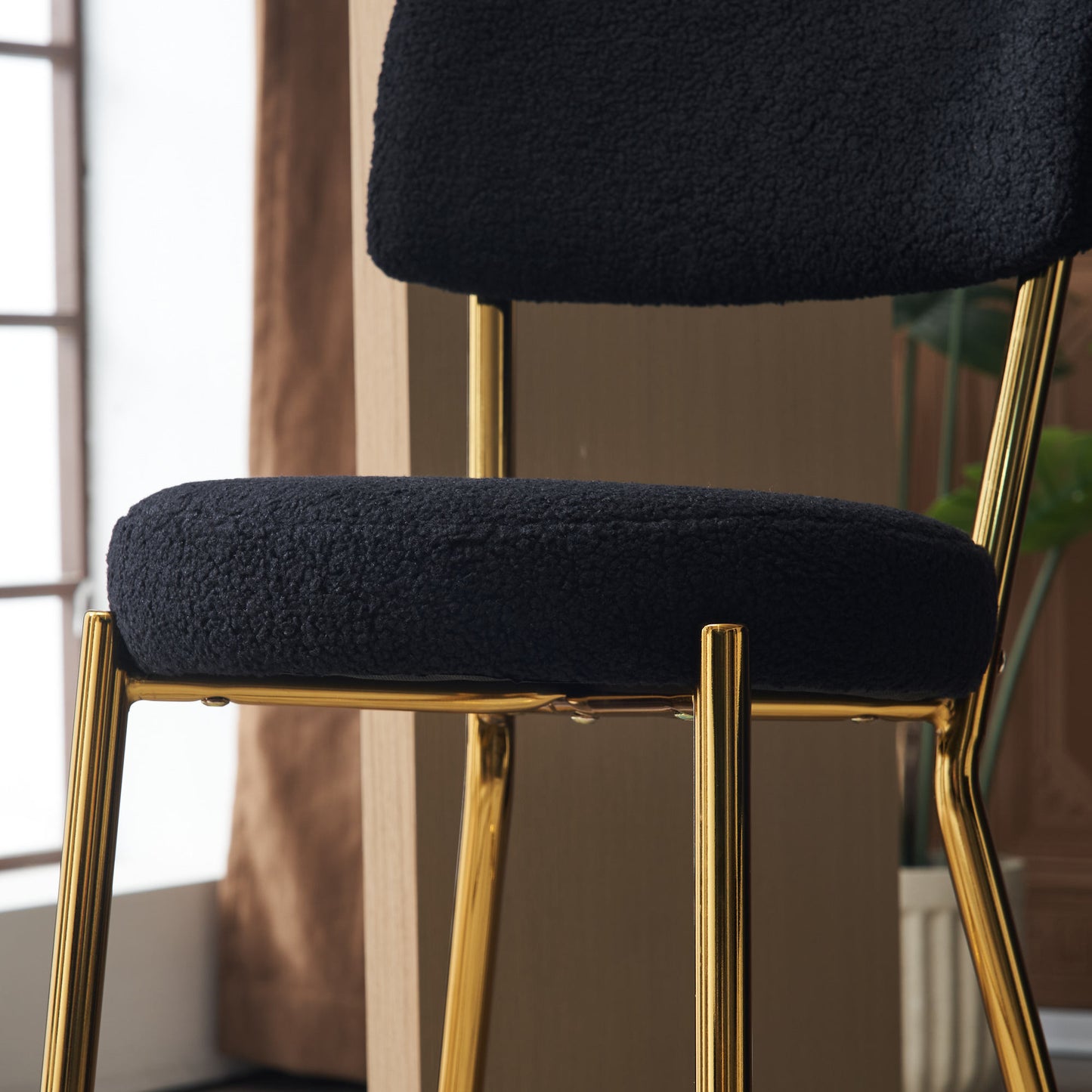Modern Teddy Fabric Upholstered Barstools, 2