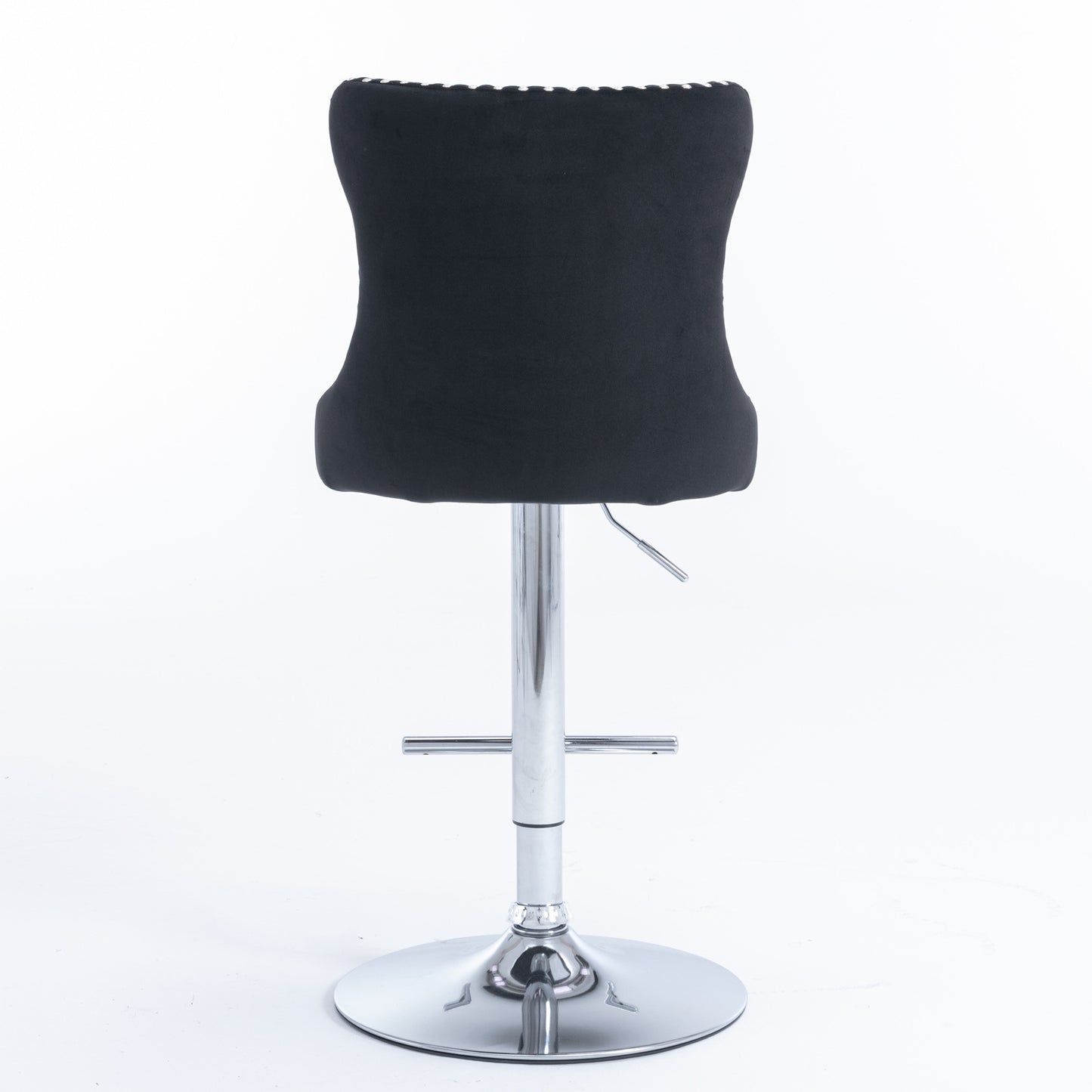 Black Swivel Velvet Barstools, Modern Upholstered Chrome base