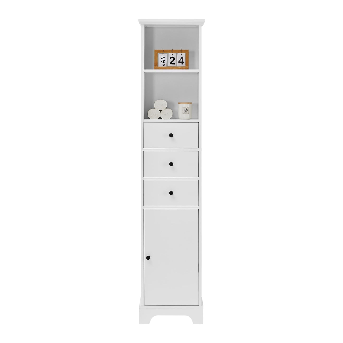 White Tall Bathroom Cabinet