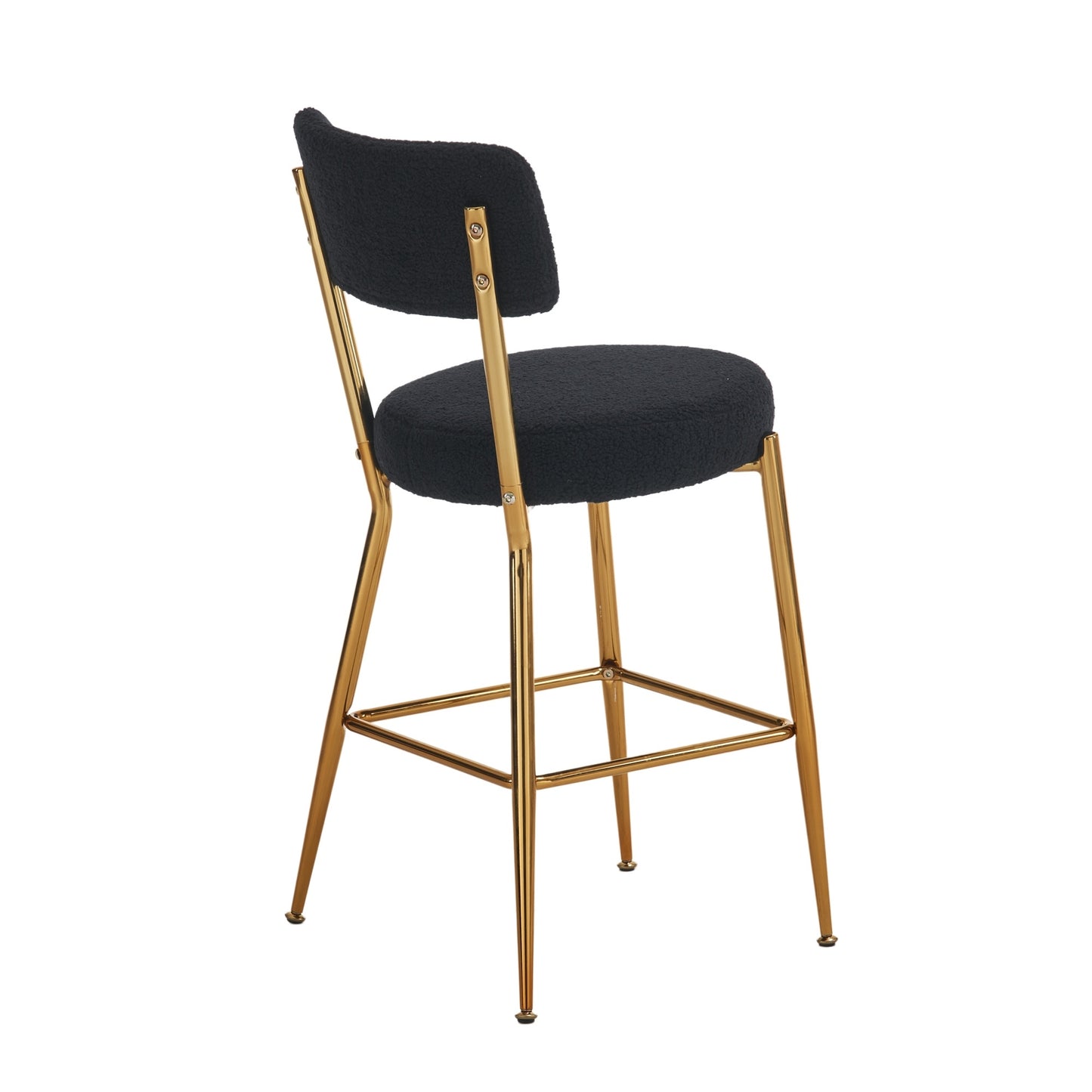 Modern Teddy Fabric Upholstered Barstools, 2