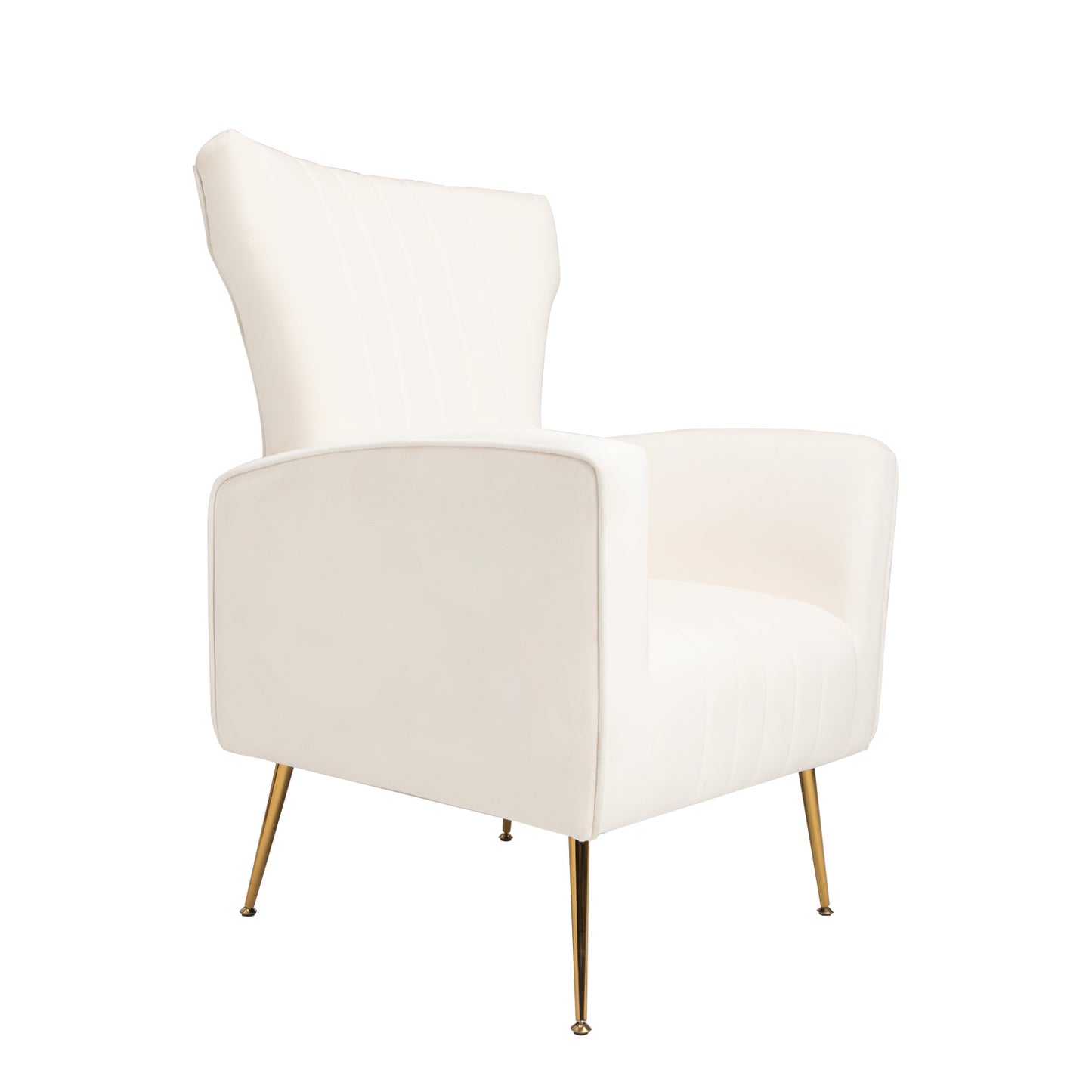 Wingback Velvet Accent Chair with Gold Legs